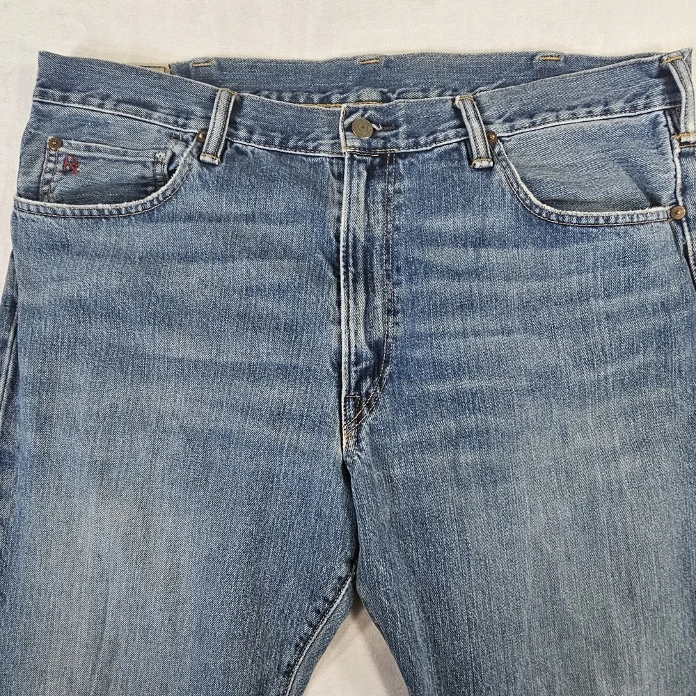 Polo Ralph Lauren Authentic Dungaree Jeans Men's 38x34 Straight Leg Blue Denim